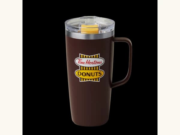 Retro Stainless Steel Travel Mug with Handle (20 oz)